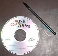 CD-R (Pencil included for scale)