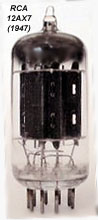 An RCA 12AX7 dual-triode tube (1947)