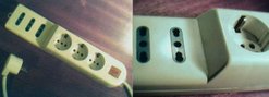 Italian power strip with two different types of socket