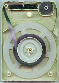 The inside of an 8-track cartridge