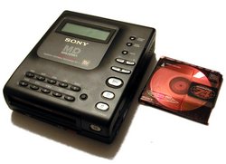 The Sony MZ1 MiniDisc player, the first to hit the market in 1992.