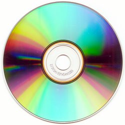 CD-R disc, bottom side, with interference colours